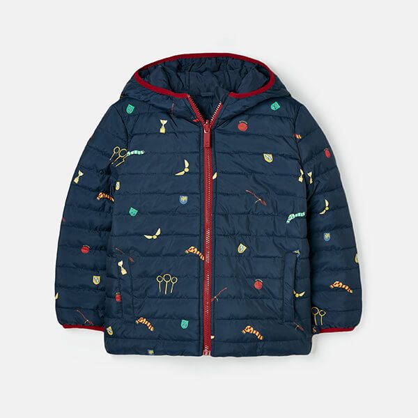 Joules Kids Harry Potter Navy Quidditch Icons Reversible Coat