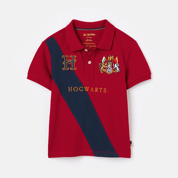 Joules Kids Harry Potter Red Gryffindor Polo Shirt