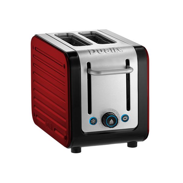 Dualit Architect 2 Slot Black Body With Apple Candy Red Panel Toaster