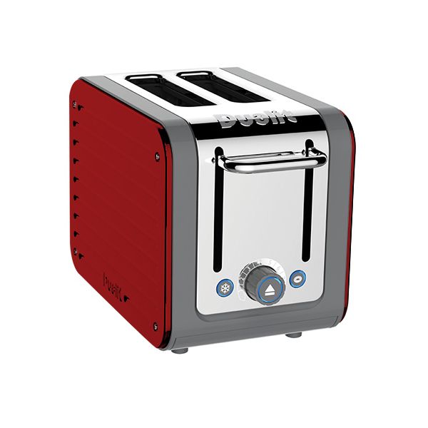 Dualit Architect 2 Slot Grey Body With Apple Candy Red Panel Toaster