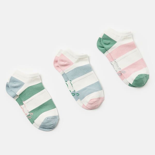 Joules Cream Multi Stripe Rilla Sock Pack of 3 Size 4-8