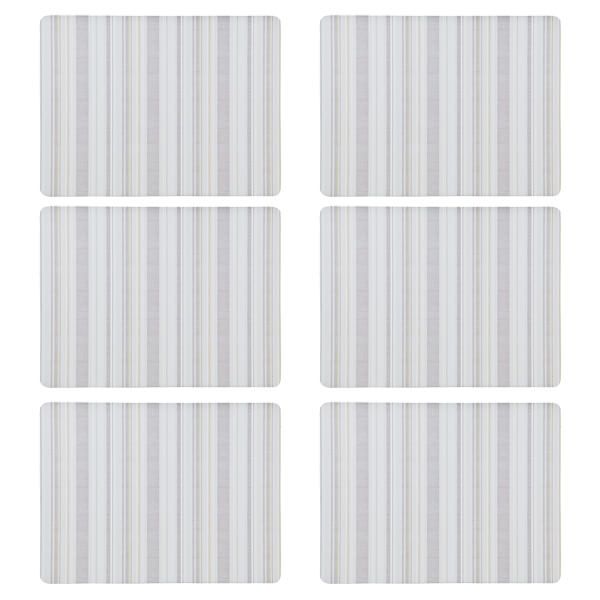 Denby Set Of 6 Cream Stripe Cork Backed Placemats