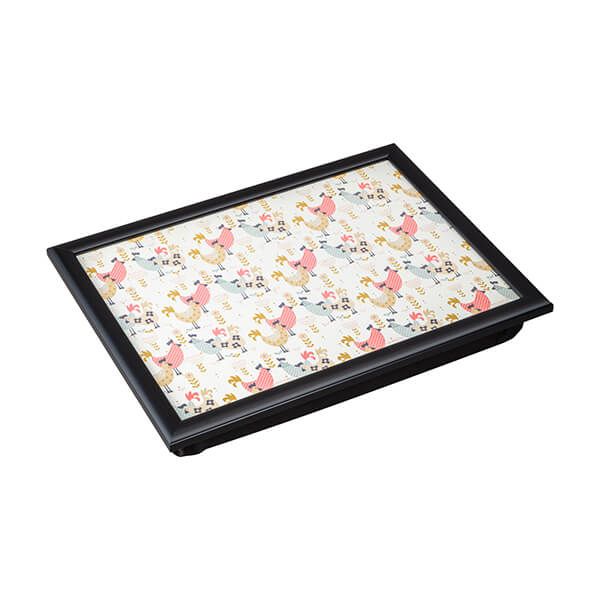 Denby Hens Lap Tray With Black Edge