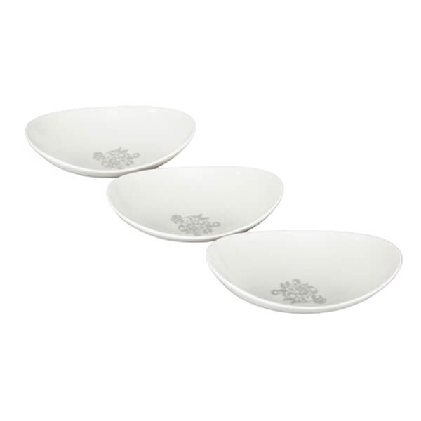 Denby Monsoon Filigree Silver Set Of 3 Dipping Bowls