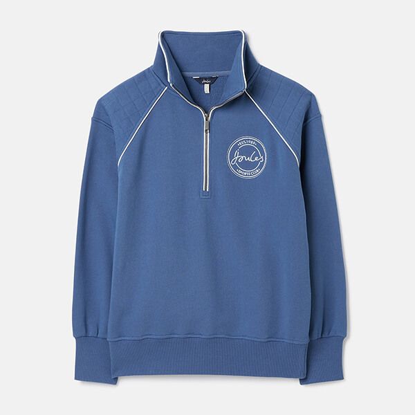 Joules Ink Blue Racquet Quarter Zip Sweatshirt