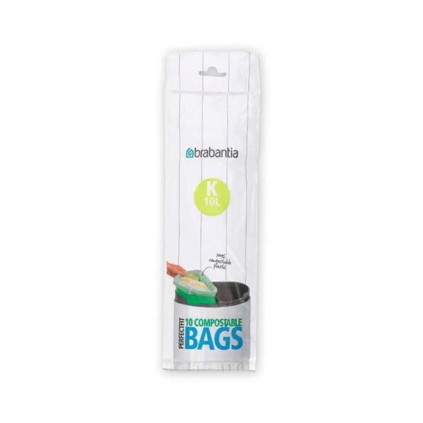 Brabantia Compostable Perfectfit Bags Size K 10 Litre 10 Bag Roll