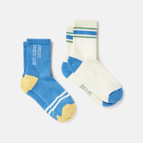 Joules Kids Blue Volley Pack of 2 Tennis Socks