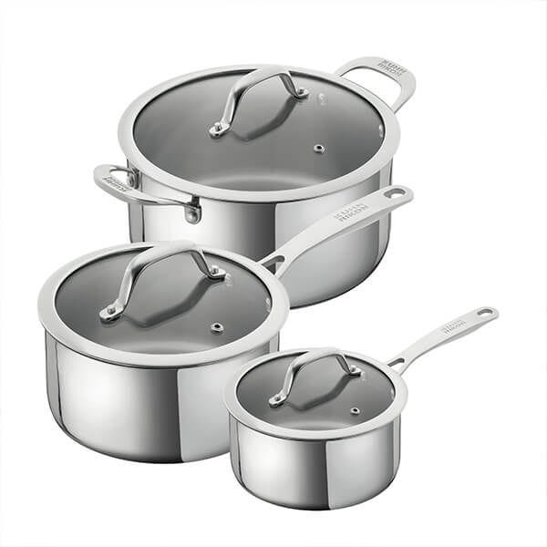 Kuhn Rikon Allround 3 Piece Cookware Set with Glass Lids