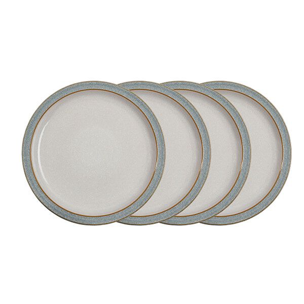 Denby Elements Light Grey Set Of 4 Dinner Plates
