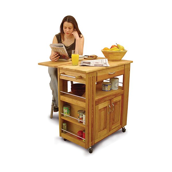 Heart Of The Kitchen Island Catskill Kitchen Trolley with Drop Leaf