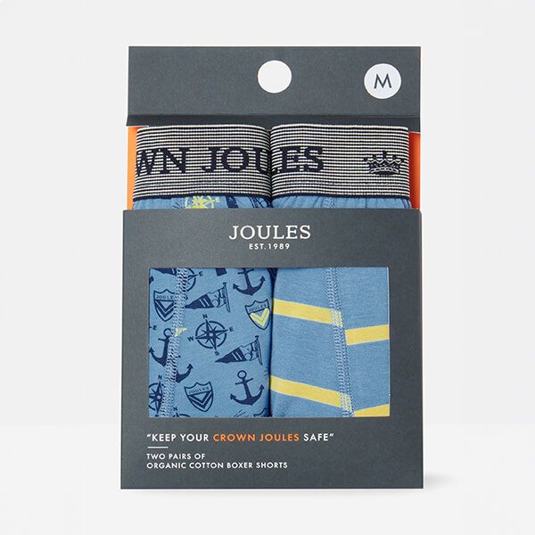 Joules Mens Sail Blue Crown Joules Underwear Pack of 2