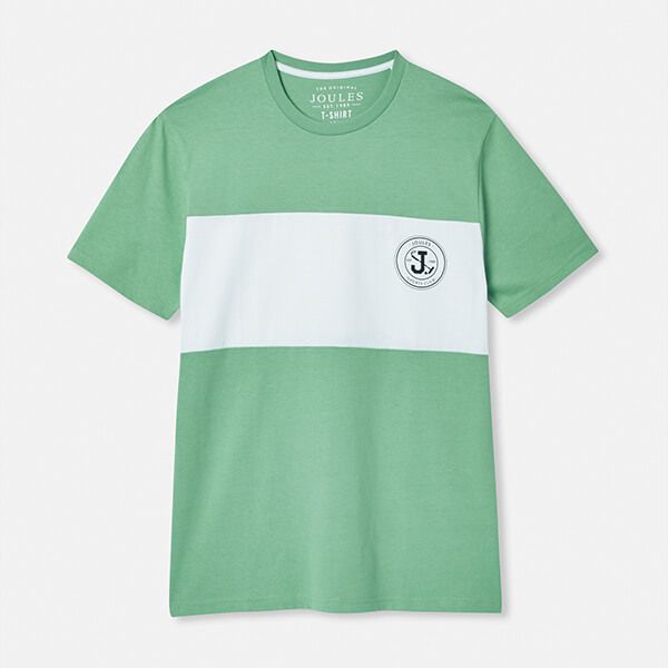 Joules Mens Green Colour Block Denton Jersey T-Shirt