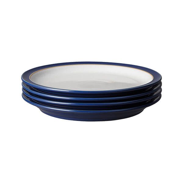 Denby Elements Dark Blue Set Of 4 Dinner Plates
