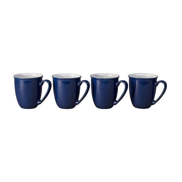 Denby Elements Dark Blue Set Of 4 Coffee Mugs