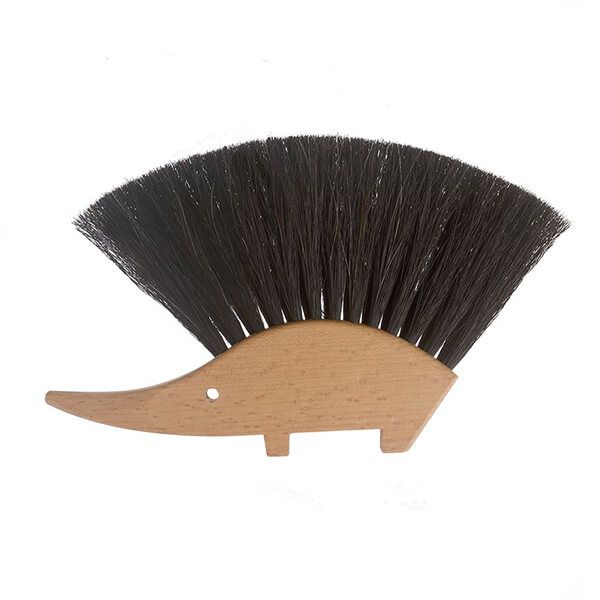 Valet Hedgehog Brush Black Horsehair Bristles 14 x 11cm