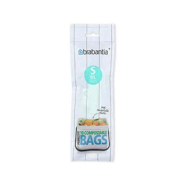 Brabantia Compostable Perfectfit Bags Size S 6 Litre 10 Bag Roll