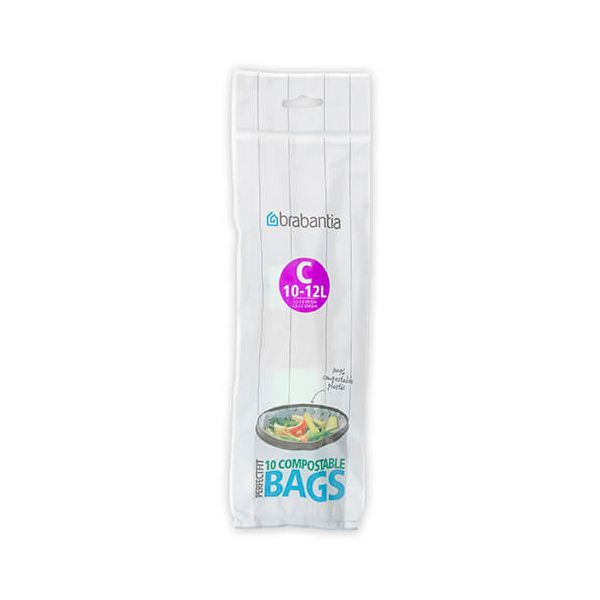 Brabantia Compostable Perfectfit Bags Size C 10 12 Litre 10 Bag Roll