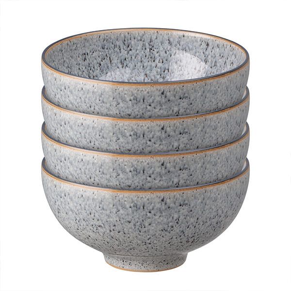 Denby Studio Grey Set Of 4 Grey Rice Bowls