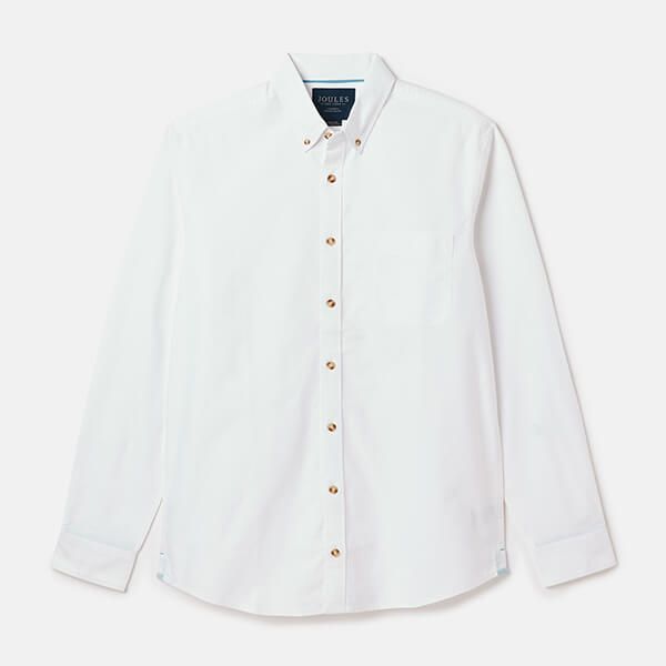 Joules Mens White Long Sleeve Oxford Shirt