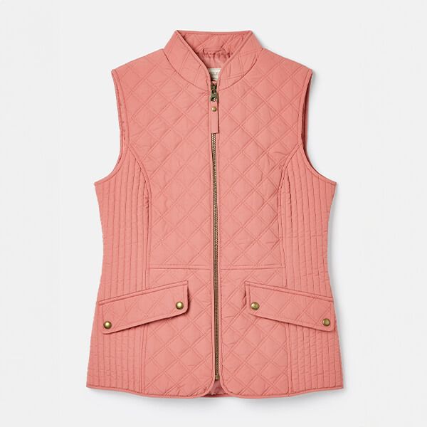 Joules Pink Minx Diamond Quilted Gilet
