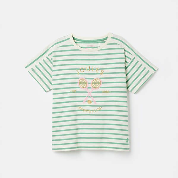 Joules Kids Green Betty Embroidered Short Sleeve T-Shirt