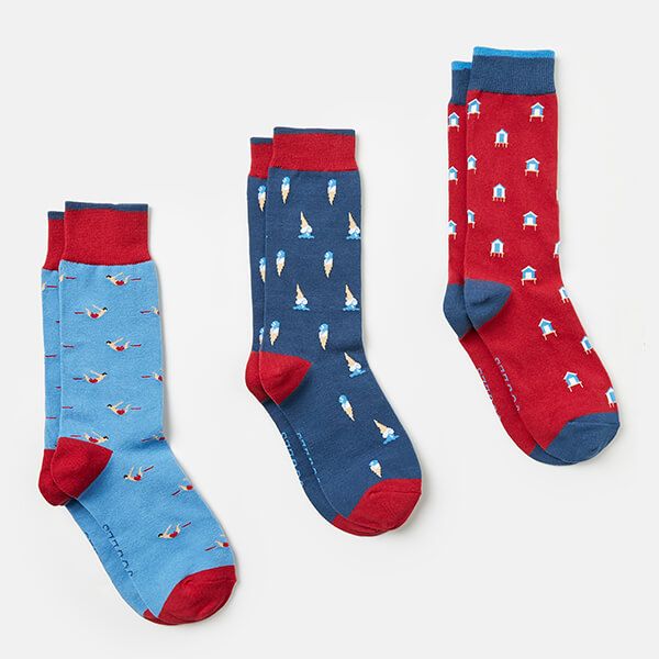 Joules Mens Multi Print Stripe Striking Socks Size 7-12