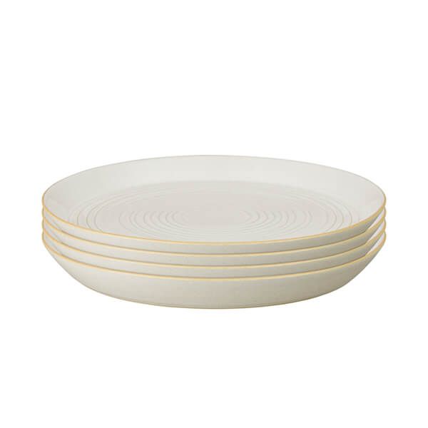 Denby Impression Cream 4 Piece Spiral Dinner Plate Set
