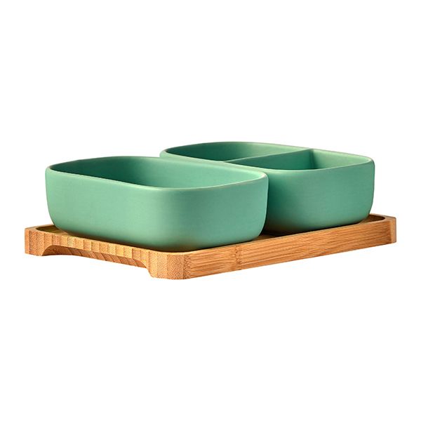 BIA International Share Set of 2 Rectangular Bowls Green