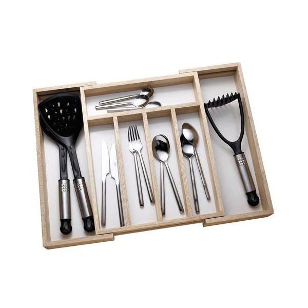 Rubber Wood Expanding Cutlery Tray