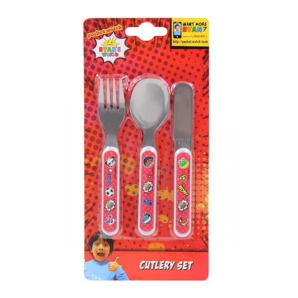 Ryan's World 3 Piece Children's Metal Cutlery Set