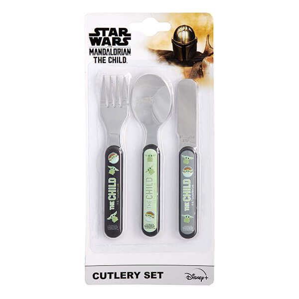 The Mandalorian Child 3 Piece Metal Cutlery Set