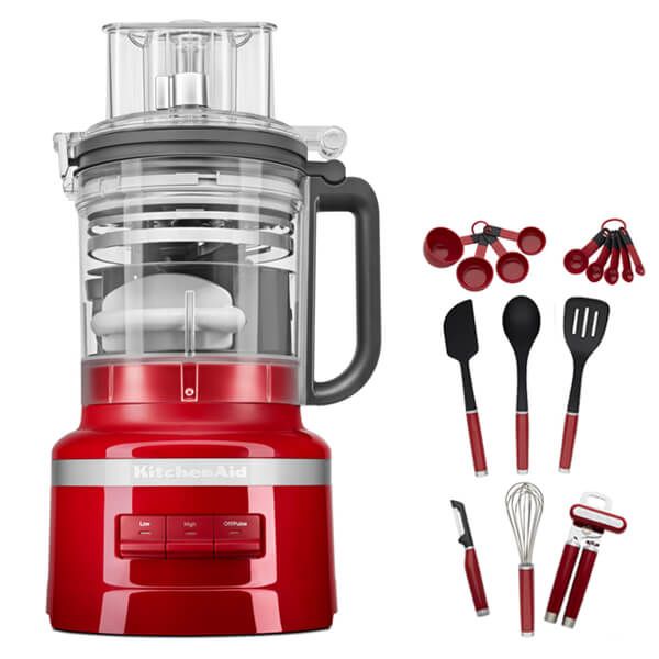 KitchenAid 3.1L Empire Red Food Processor With FREE Gift