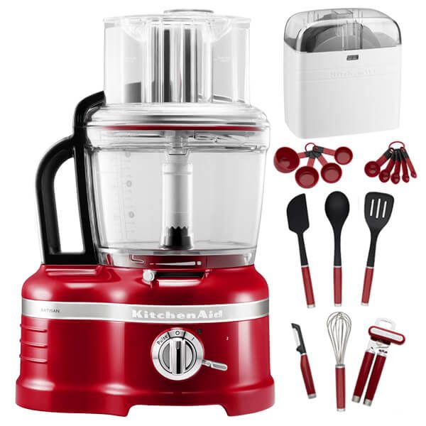 KitchenAid Artisan Empire Red 4L Food Processor with FREE Gifts