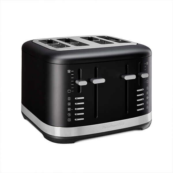 KitchenAid Matte Black Manual Control 4 Slot Toaster