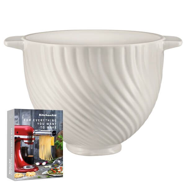 KitchenAid Ceramic 4.8L Mixer Bowl Meringue With FREE Gift