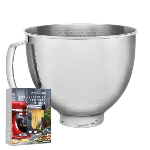 KitchenAid Stainless Steel Hammered Metal 4.8L Mixer Bowl With FREE Gift