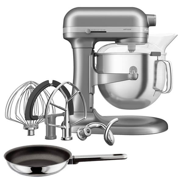 KitchenAid Artisan Contour Silver 6.6L Bowl Lift Food Mixer With FREE Gift