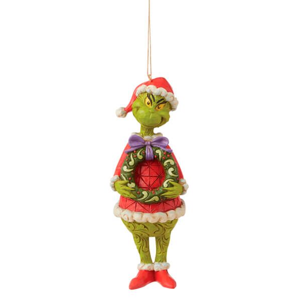 Grinch by Jim Shore Grinch with Wreath Hanging Ornament