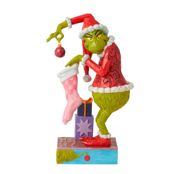 Grinch by Jim Shore Grinch Placing Ornament in Stocking Figurine