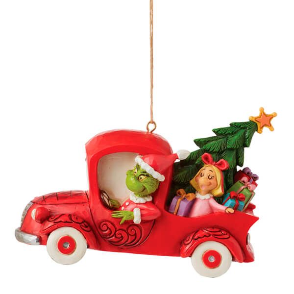 Grinch by Jim Shore Grinch in a Red Truck Hanging Ornament