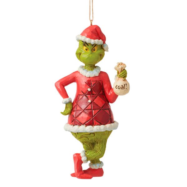 Grinch by Jim Shore Grinch with Bag of Coal Hanging Ornament
