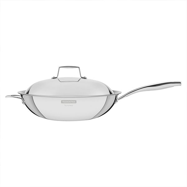 Tramontina Grano 32cm 3-ply Stainless Steel Wok with Lid