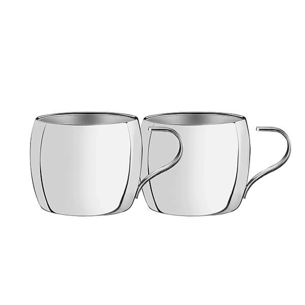 Tramontina Double Walled Espresso Stainless Steel Cups Pack Of 2