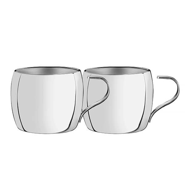 Tramontina Double Walled Cappuccino Stainless Steel Cups Pack Of 2