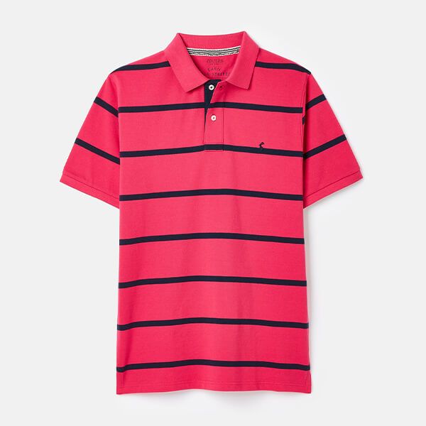 Joules Mens Pink Navy Stripe Filbert Polo Shirt