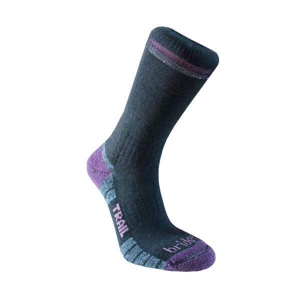 Bridgedale Womens Hike Lightweight Merino Performance Boot Socks Black/Purple