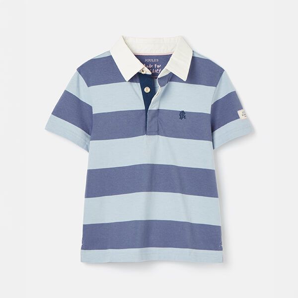 Joules Kids Blue Stripe Ozzy Polo Shirt