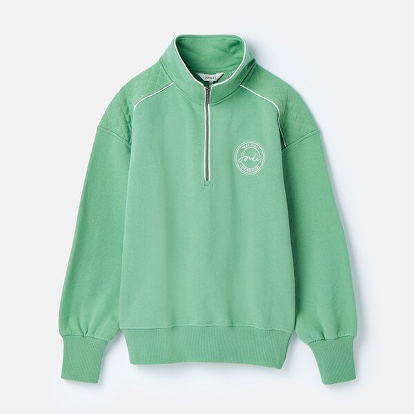 Joules Soft Green Racquet Quarter Zip Sweatshirt