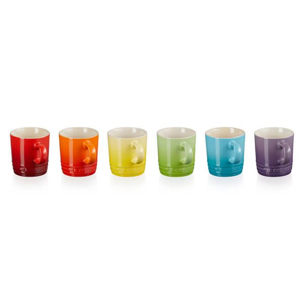 Le Creuset Rainbow Collection Set of 6 Mugs