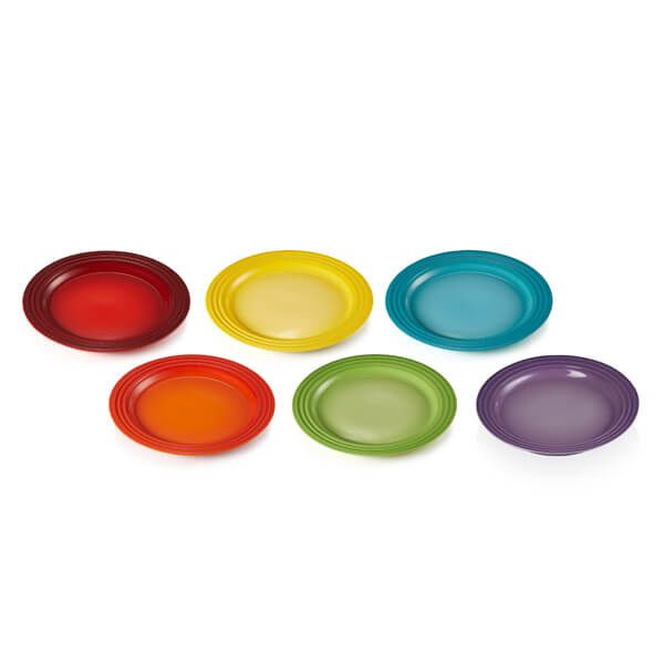 Le Creuset Rainbow Set of 6 22cm Side Plates